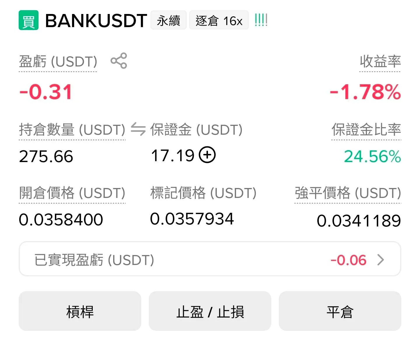 BANK 試單